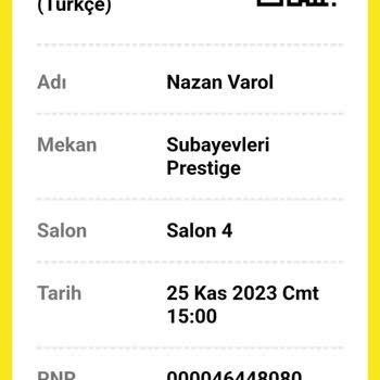 Prestige Sineması Yanlış Aldığım Sinema Bileti