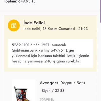 Boyner Ürün Temin Edilmemesi