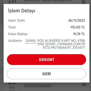 CV Marker Hesabımdan İzinsiz Para Çekti