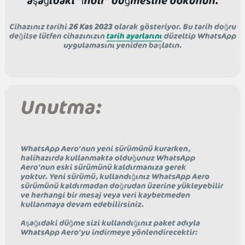Whatsapp Aero Yüklenmiyor Bunun Çözümünü İstiyorum