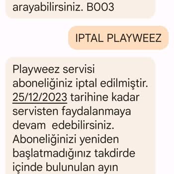 İzin Dışında Playweez Aboneliği