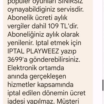 İzin Dışında Playweez Aboneliği