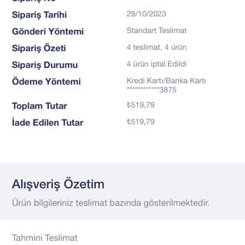 Penti Şikayeti Aldığım Ürün İptal Edildi Ve Param Çok Geç Yattı