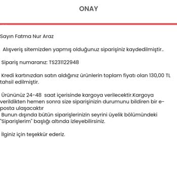 Mavidenscarf Ödeme Yaptım Kargom Gelmedi