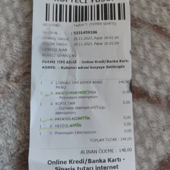 Yemek Sepeti Lakayıtsızlığı