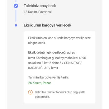 Hepsiburada Eksik Ürünümün Tedarik Edilmemesi
