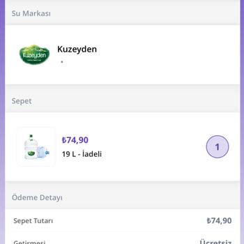 GetirSu Getir Kuzey Su Siparişi
