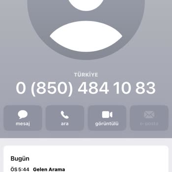 0850 484 10 83 Numaralı Telefondan Arandım