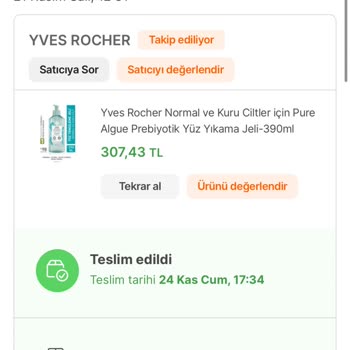 Yves Rocher Alışverişine Hediye Verilmedi