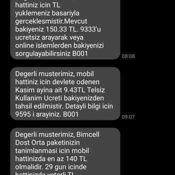 Bimcell Sürekli Kafasına Göre Paramı Kesiyor