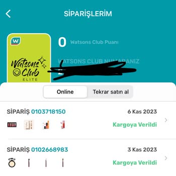 Watsons Alışveriş Sonrası Puan Yüklenmedi