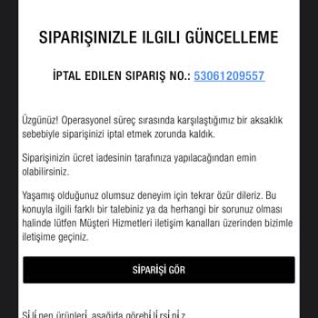 Zara Firmanın Ürünü Kendiliğinden İptal Etmesi