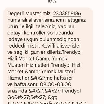 Trendyol'da Bilgim Dışında İşlem Yapıldı.