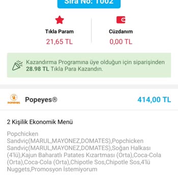 Tıkla Gelsin Sipariş İade Talebi