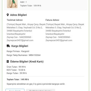 Modamizbir.com 9 Kasim Da Verdiğim Sipariş Gelmedi