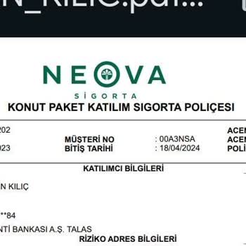 Neova Sigorta Geciken Ekspertiz Raporu
