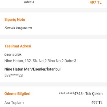KFC Siparişimin Tarafıma Ulaşmaması Ve İade Yapılmaması Hk: