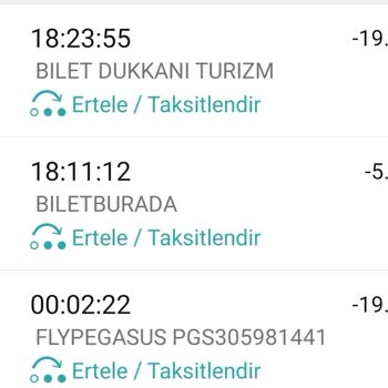 Bilet Dükkanı Pegasus Adına Para Çekti Hesabımdan.