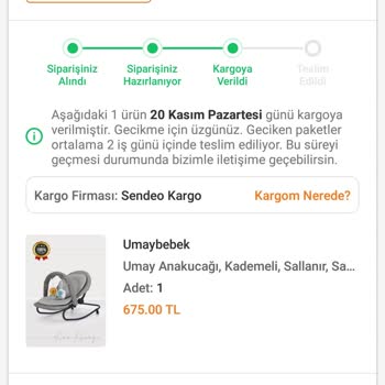 Sendeo Öğretmenler Günü Siparişim Nerede?