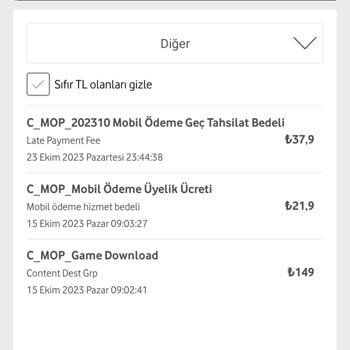 Vodafone Haksız Kesintisi (C_MOP_GAME)