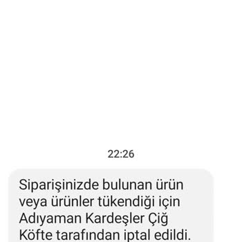 Yemeksepeti İptal Teslim Edilmeyen Ürün