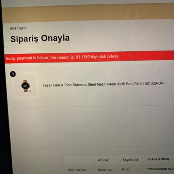 Fossil İnternet Sayfasındaki Problem