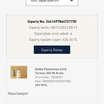 Englishhome.com Dan 1 Aydır Gelmeyen Sipariş