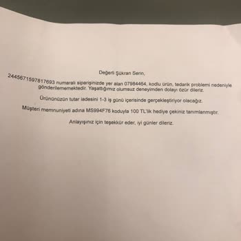 Marks And Spencer Gönderilmeyen Ürünün İade Edilmiş Gibi Gösterilmesi Ve Eksik İade
