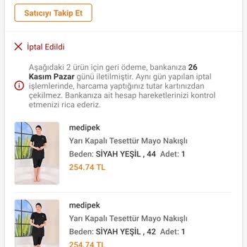 Trendyol İptal Ettiğim Ürünün Parası Yatmadı