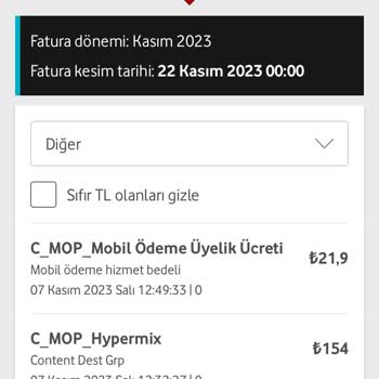 Vodafone Fazla Fatura Ödemesi