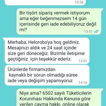 Tisho.com Firma, Ürün İadesi Almak İstemiyor