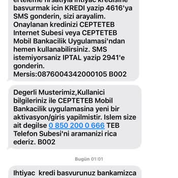 TEB Kredi Başvurularım Seri Ret Konumuna Alınmış Olması