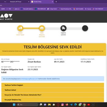 AGT Kurye (aynigunteslim.com) Teslimat Süresi