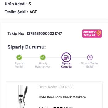AGT Kurye (aynigunteslim.com) AGT Bir Aydır Siparişimi Teslim Etmedi