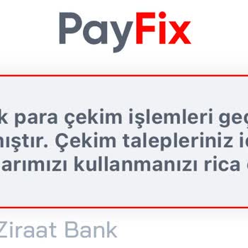 Payfix Hesabımdaki Parayı Vermiyor