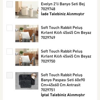 English Home Siparişim İptal Edilmiş.