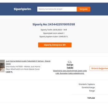 Evidea Kargoya Teslim Edilmemiş Ürüne Gönderildi Bilgisi Veriyorlar.