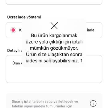 Gardrops Gelmeyen Siparişimi İptal Edemiyorum