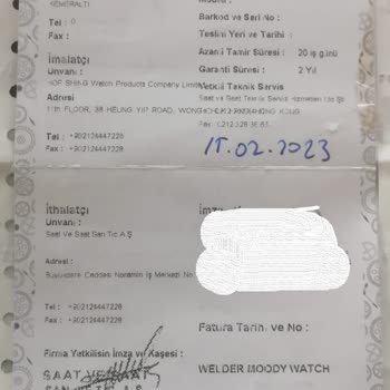 Saat & Saat In Garantörlüğünde Olan Welder Markası.