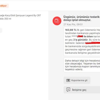 Hepsiburada Ürün Tedarik Edemediğinden, Siparişin İade Edilmesi