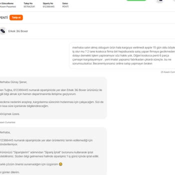 Penti Stokta Olan Ürünün Yok Denilerek İptali İsteniyor