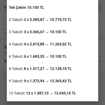 Yapı Kredi Dolap Siparişi Taksitlendirmeme