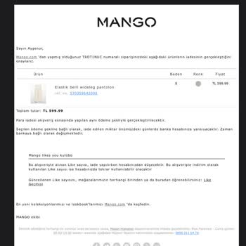 Mango İade Edilen Ürün