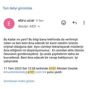 A101 Şüpheli Orijinal Olmayan Parfüm