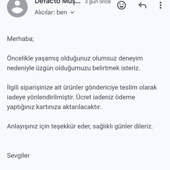 DeFacto Geri Ödeme Bekleyişi