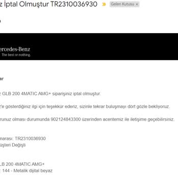 Mercedes-Benz Online Store Rezervasyon Ücret İadeleri