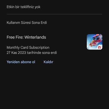 Garena Free Fire Aylık Üyelik Verilmedi