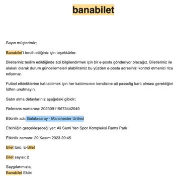 Banabilet.com GS - Manu Maçı Bilet Transferi Yok İletişim Yok