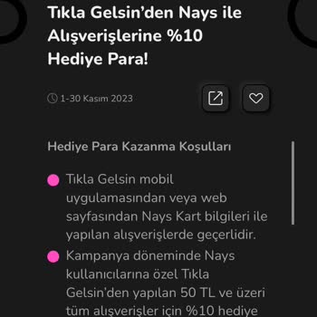 Nays Hediye Para Kampanyası Çalışmıyor