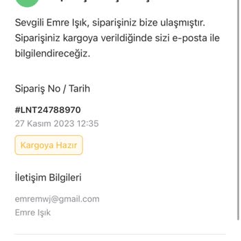LNT Step Ürünümün Halen Stokta Tutulması Kargoya Verilmemesi